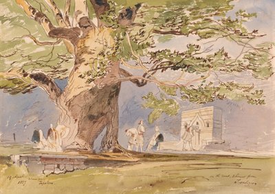On the Road, Two Hours from Tepelene, 19 April 1857 by Edward Lear